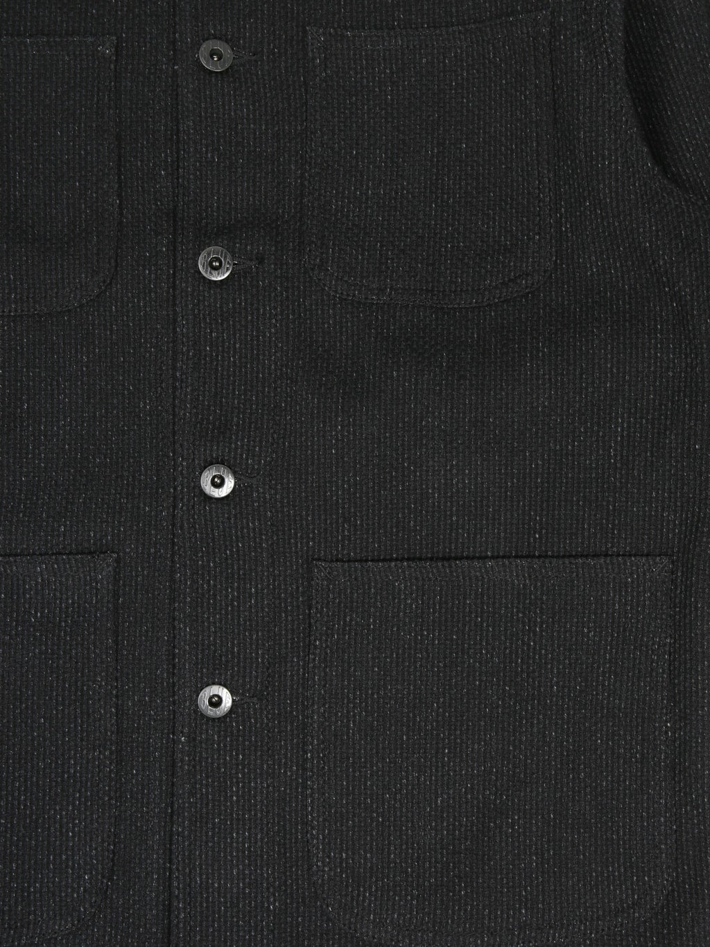 Japan Blue Sashiko Coverall Black front pocket