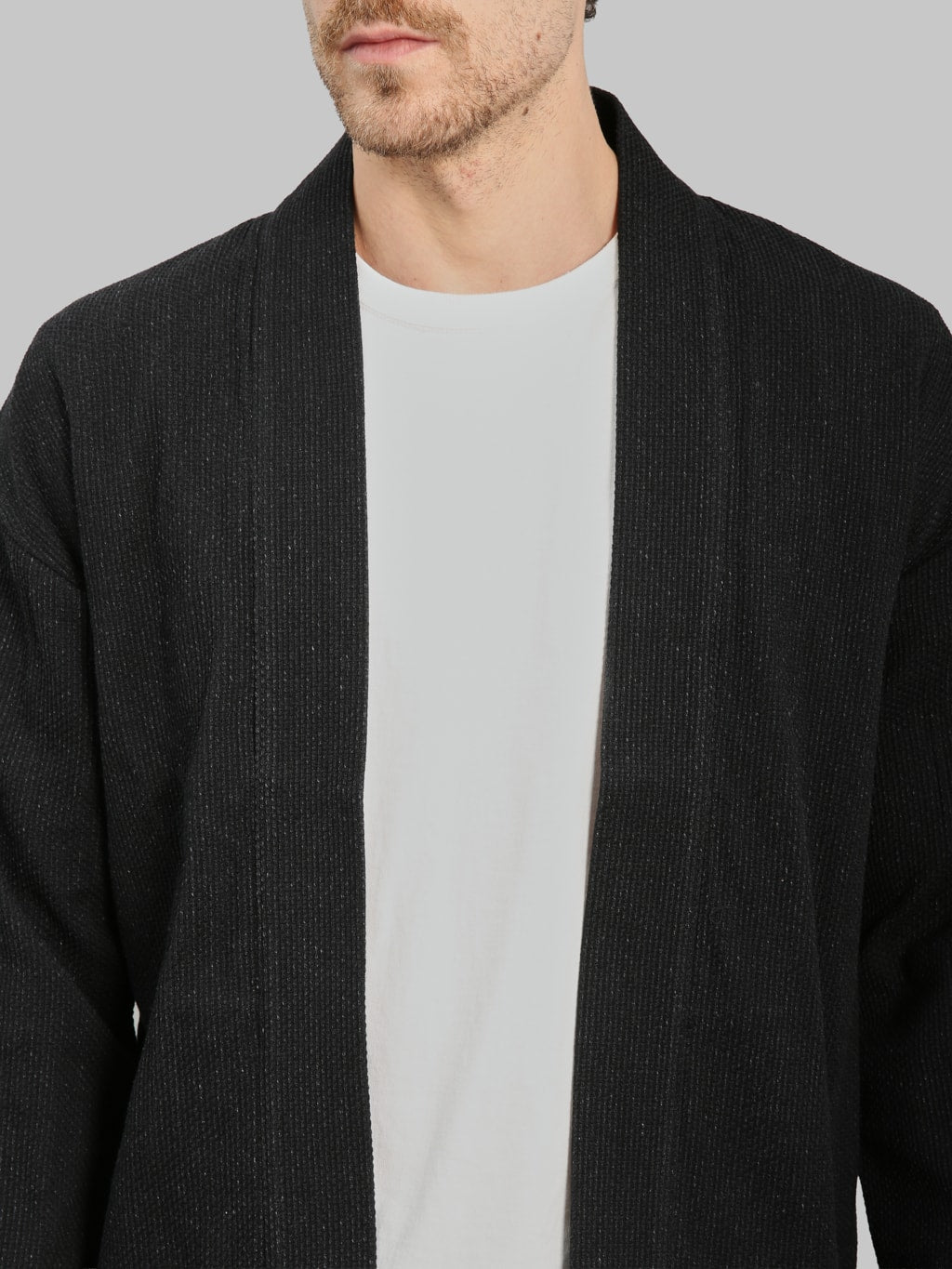 Japan Blue Sashiko Haori Black chest