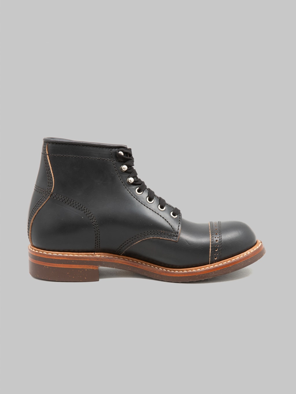John Lofgren Combat Boots Horween Leather CXL Black heel