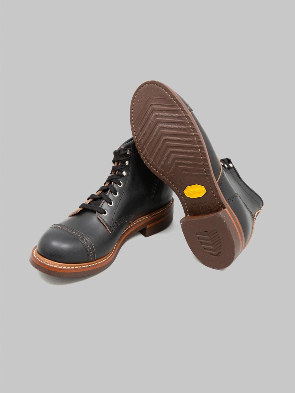 John Lofgren Combat Boots Horween Leather CXL Black tracksole