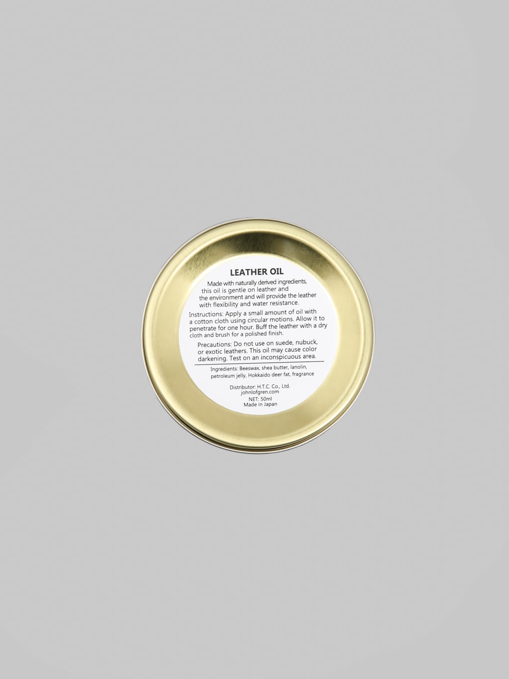 John Lofgren Leather Oil ingredients