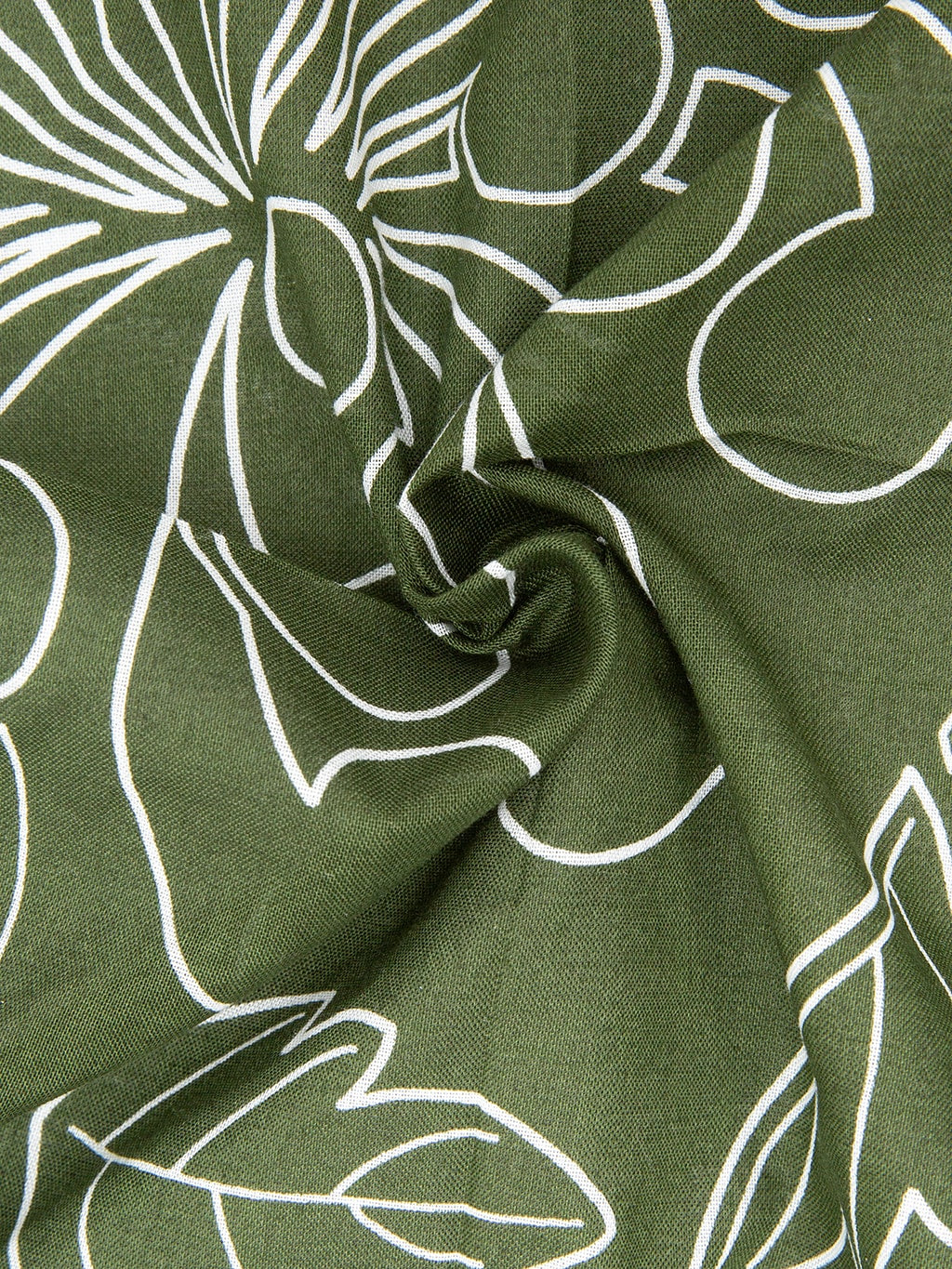 Kobashi Studio Japanese Chrysanthemum Bandana in Olive Green “Miru-iro”
