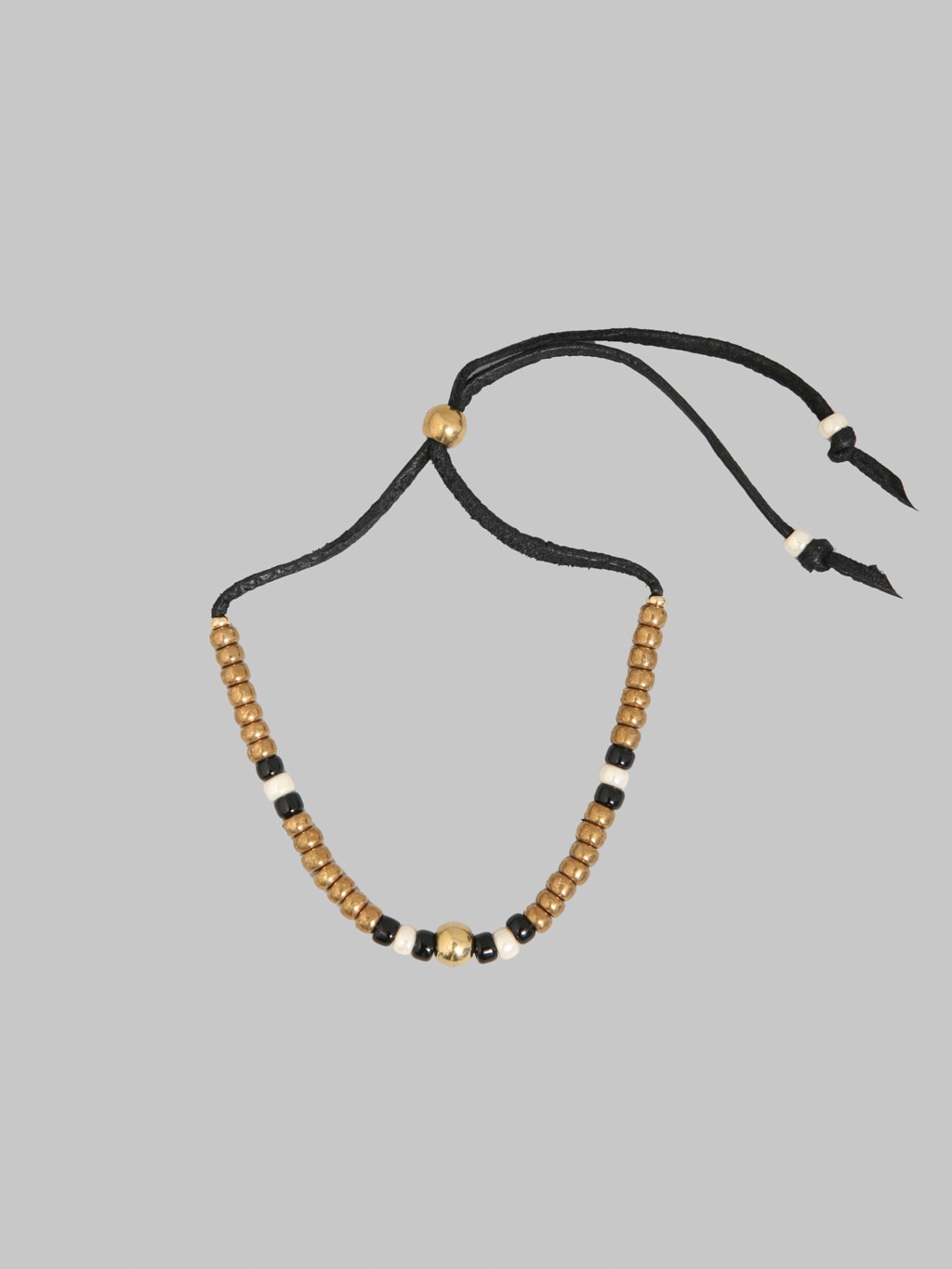 Kobashi Studio 5mm Japanese Beads Bracelet Gold Black Off White front