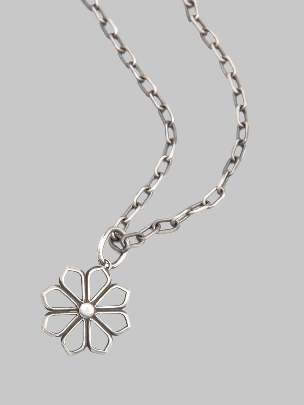 Kobashi 8 petals Kikumon Yatsu Giku Sukashi Charm Medium Silver 925 detail