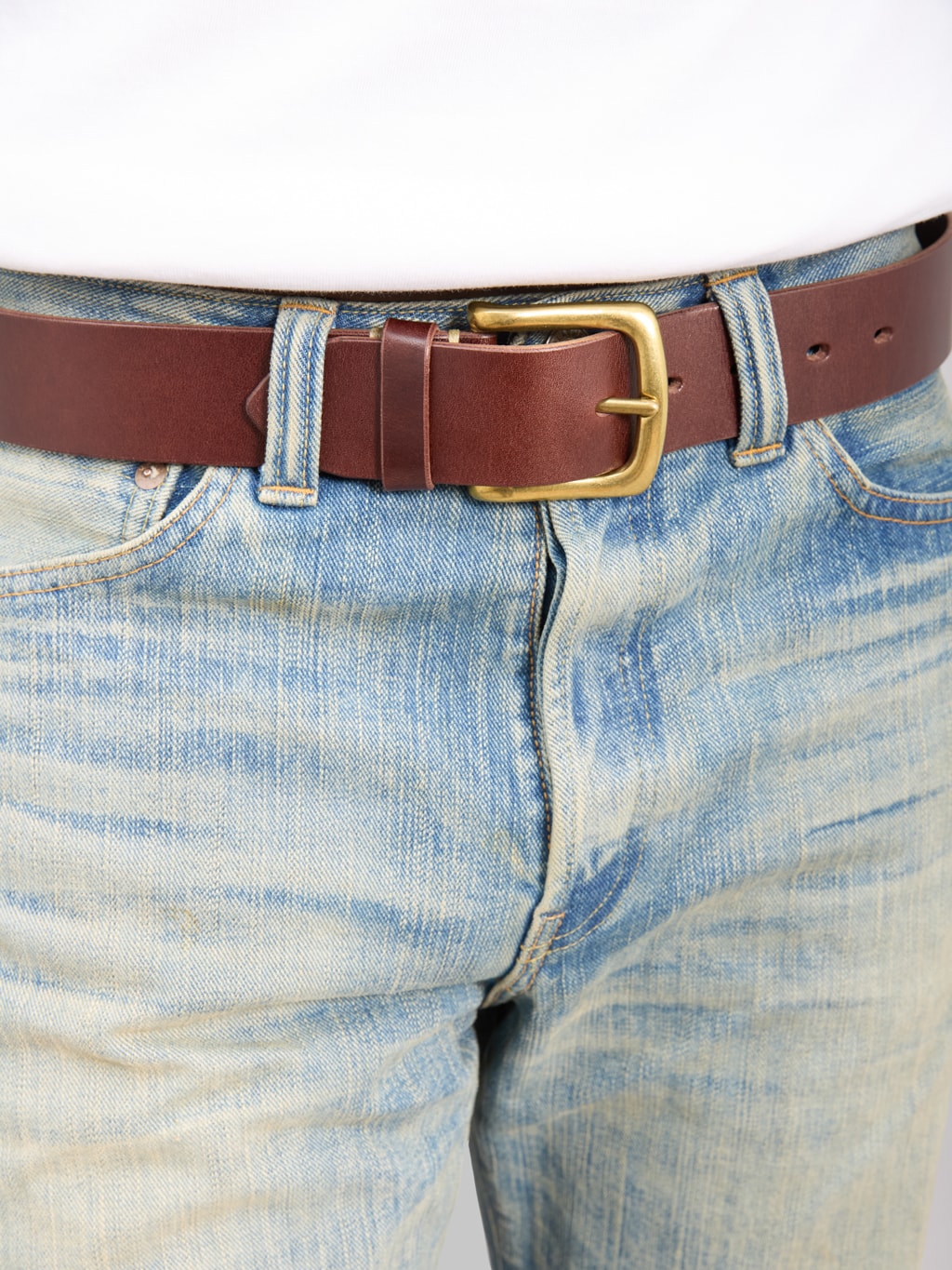 Kobashi Studio Hand Stitched Belt Kihon Buckle Brown tochigi