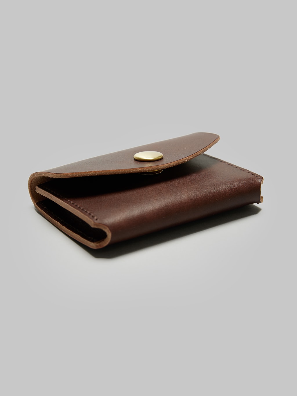 Kobashi Studio Leather Card Case brown closed
