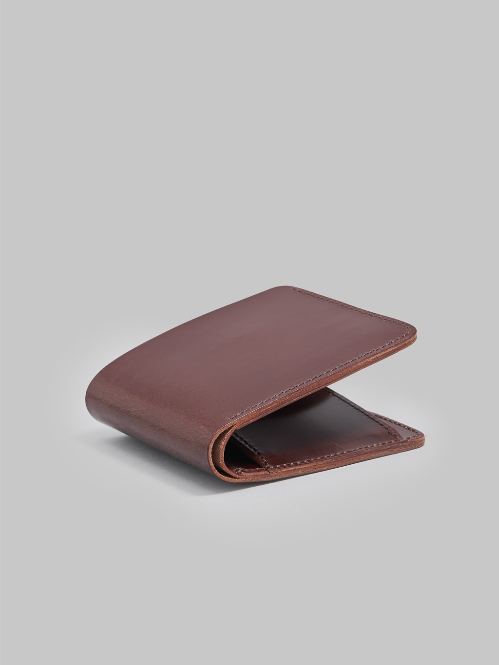 kobashi studio leather fold wallet brown texture