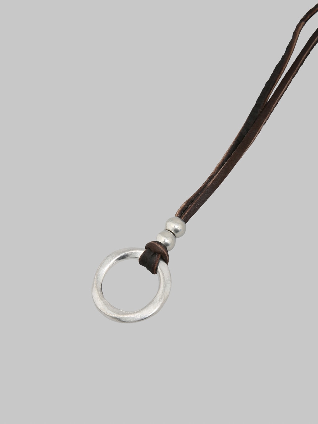 Kobashi Studio Suzu Sunglass Strap Dark Brown silver ring beads