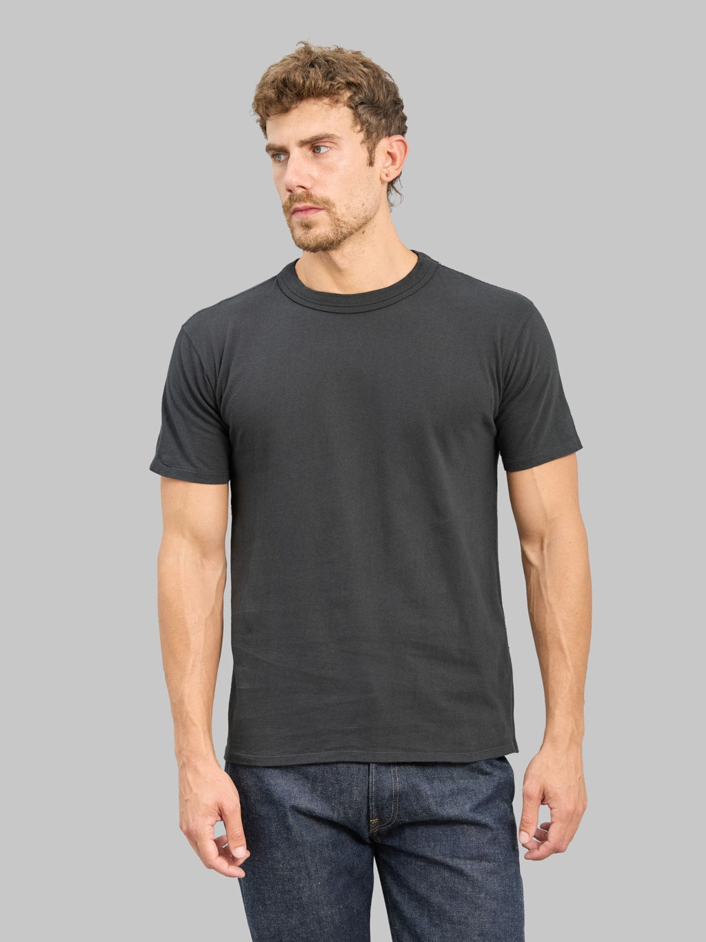 Loop & Weft Loopwheeled Double Binder Crewneck T-Shirt Antique Black