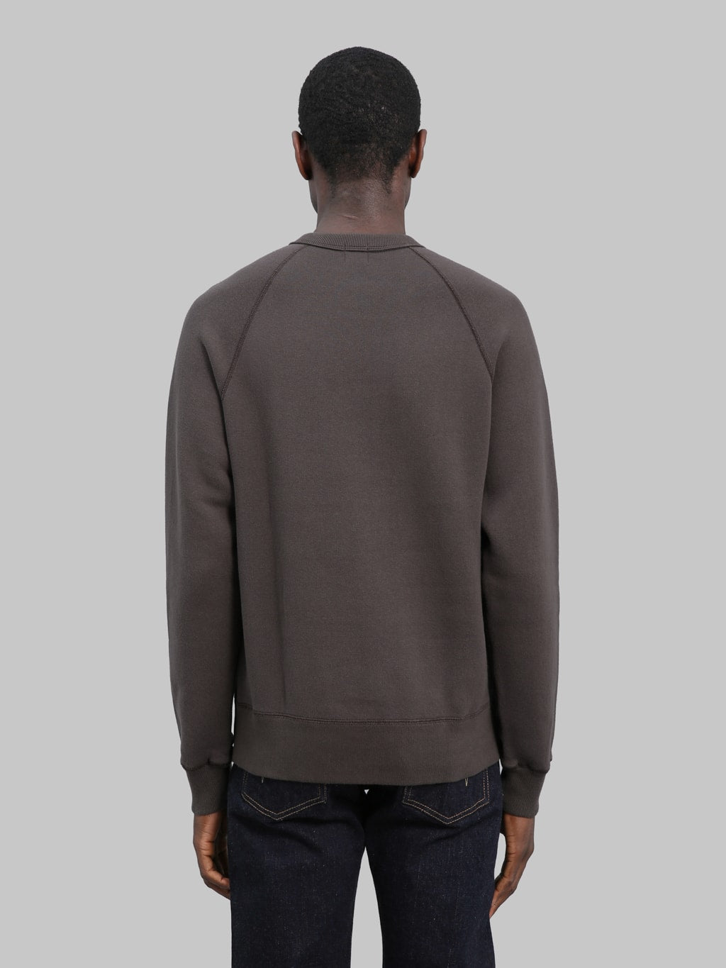 Loop & Weft Super Fluffy Knit Raglan V-Gusset Crewneck Sweatshirt Classic Black