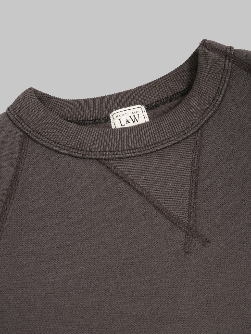 Loop & Weft Super Fluffy Knit Raglan V-Gusset Crewneck Sweatshirt Classic Black - Redcast Heritage Co.