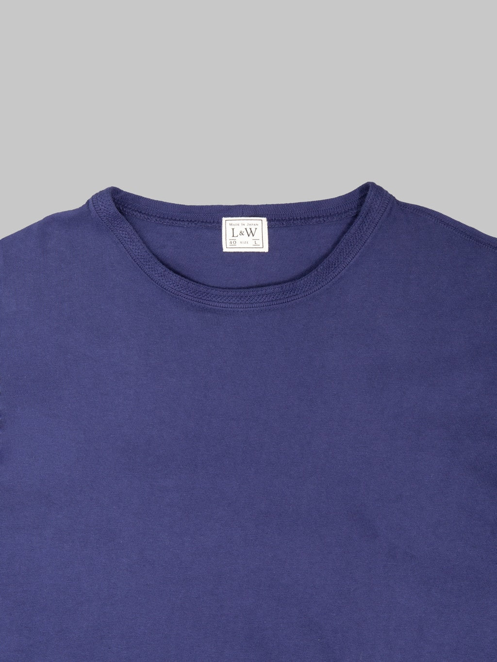 Loop & Weft Loopwheeled Ribbed Cuff Crewneck T-Shirt French Navy Blue