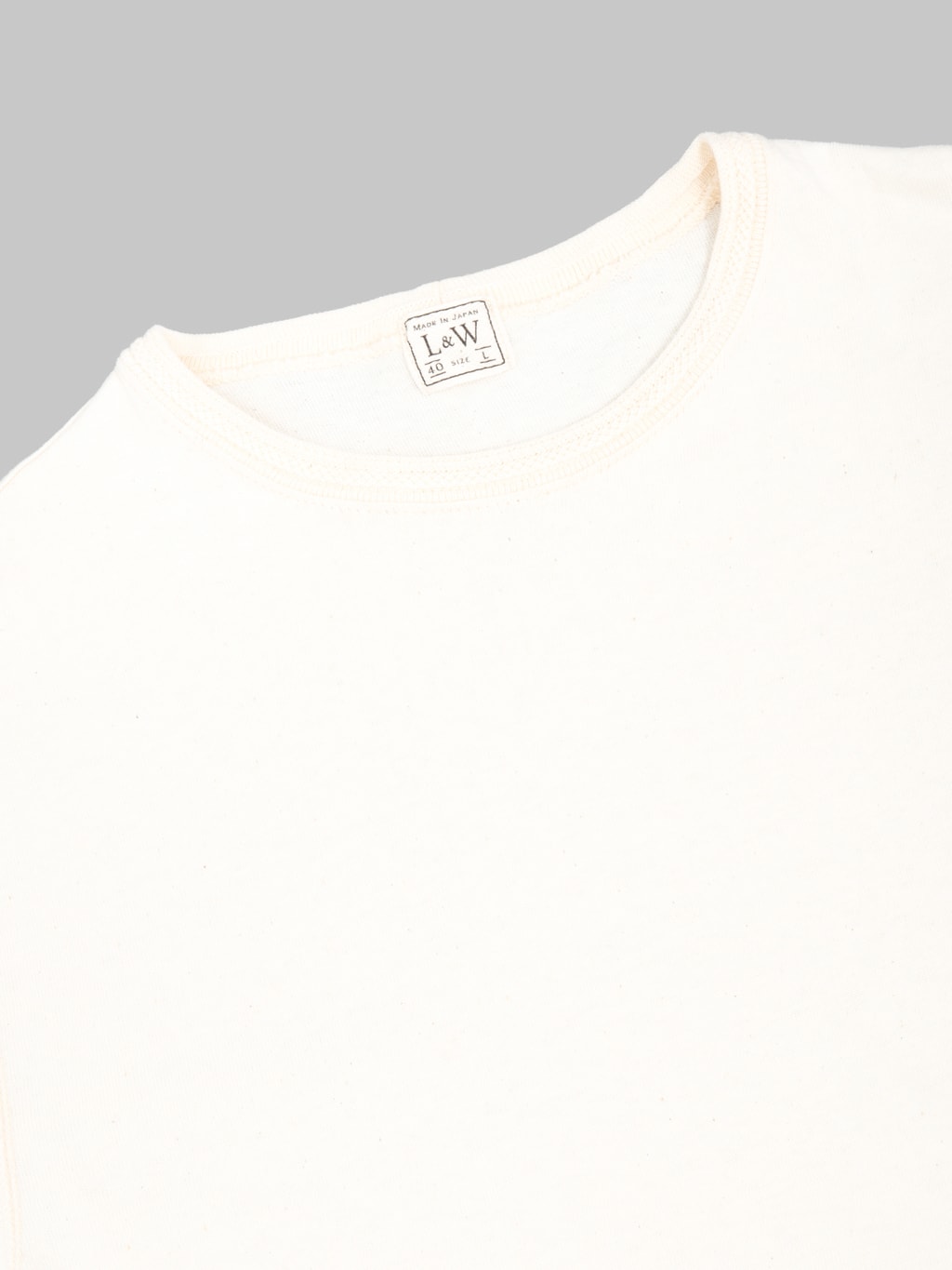 Loop & Weft Loopwheeled  Shoulder Taped Crewneck T-Shirt Classic Ivory