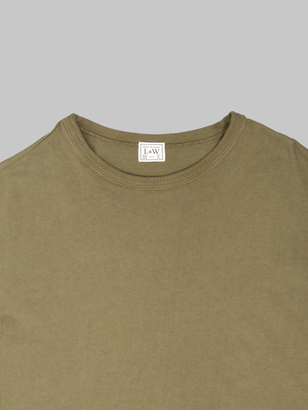 Loop & Weft Loopwheeled  Shoulder Taped Crewneck T-Shirt Army Olive