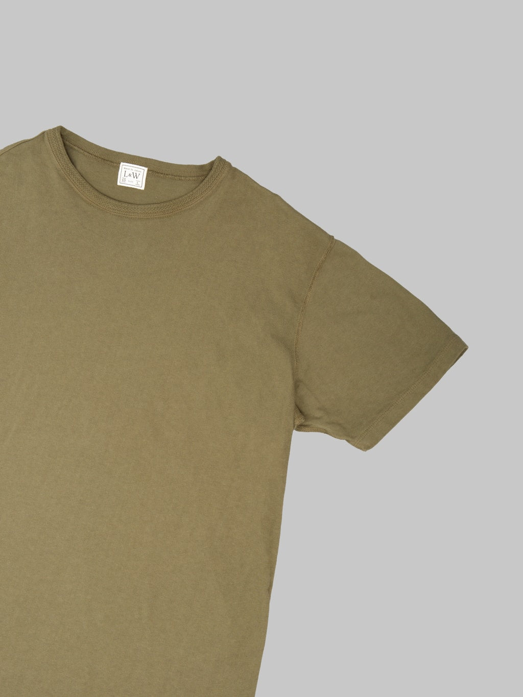 Loop & Weft Loopwheeled  Shoulder Taped Crewneck T-Shirt Army Olive
