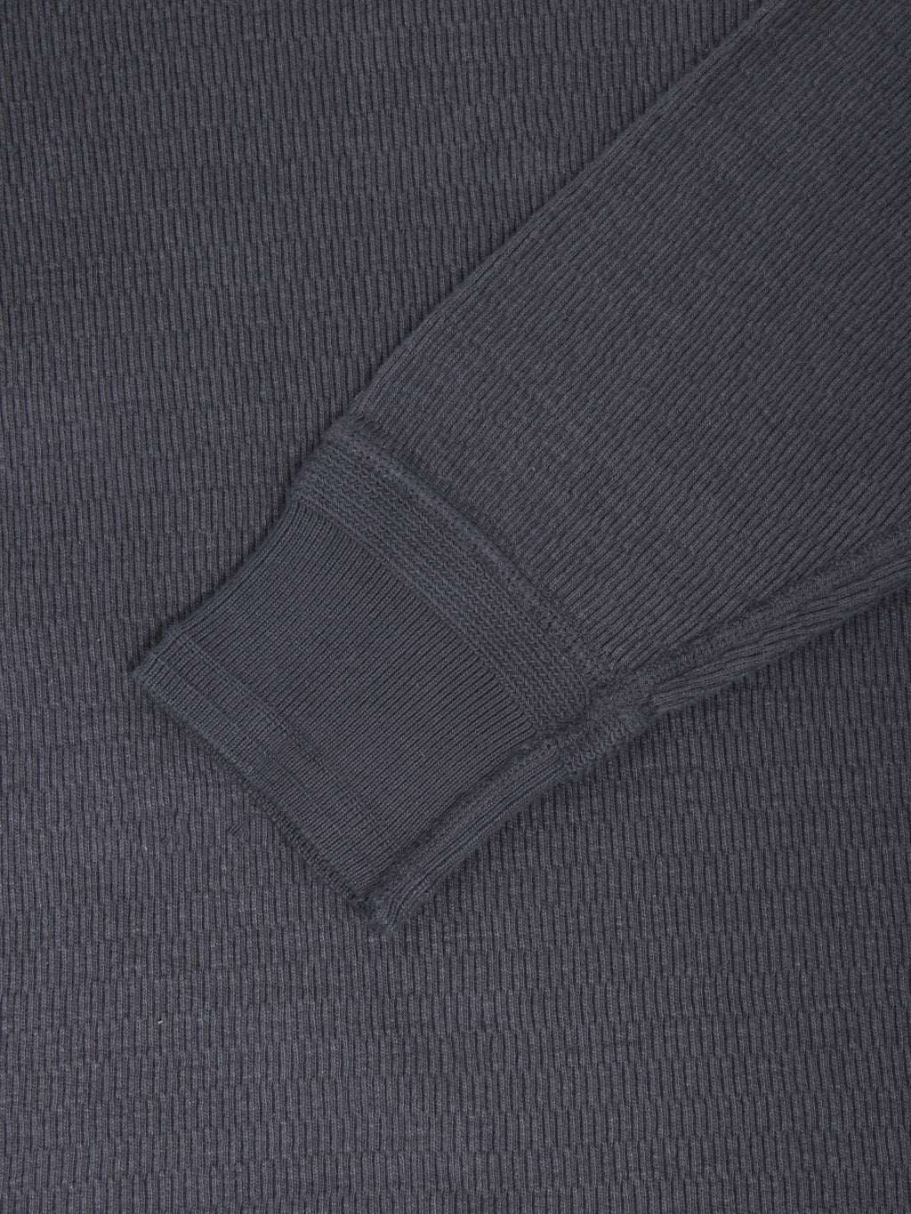 Loop & Weft Supima Long Honeycomb Knit Crewneck Thermal Antique Black