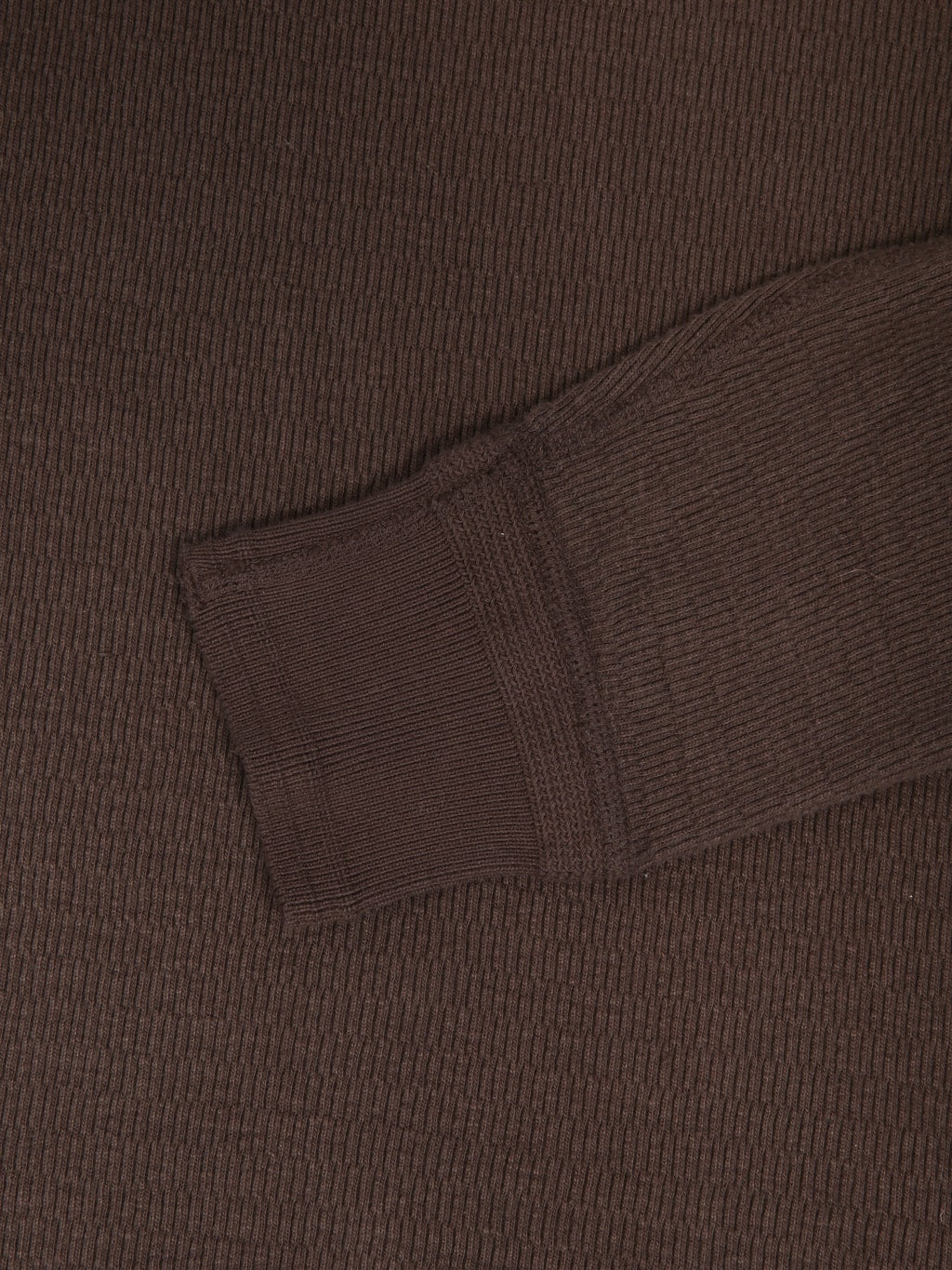 Loop & Weft Supima Long Honeycomb Knit Crewneck Thermal Oak Brown