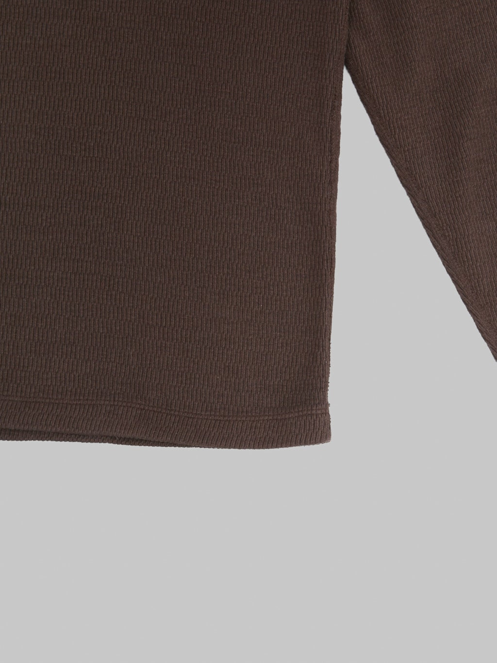 Loop & Weft Supima Long Honeycomb Knit Crewneck Thermal Oak Brown
