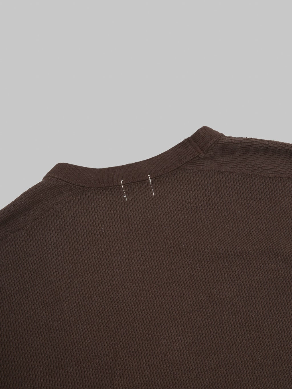 Loop & Weft Supima Long Honeycomb Knit Crewneck Thermal Oak Brown