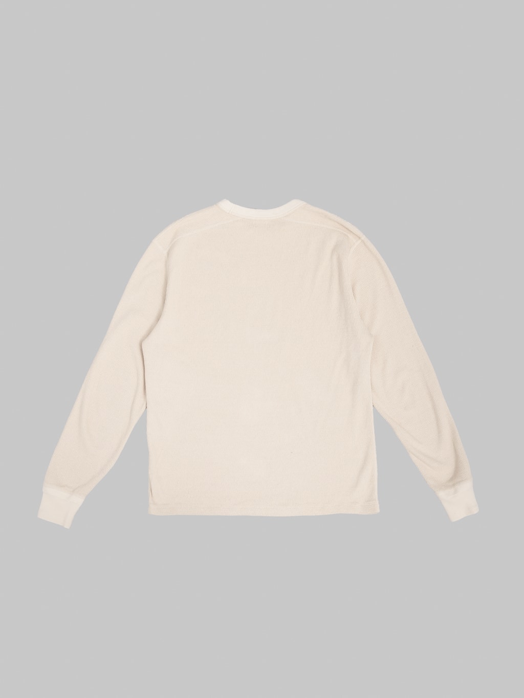 Loop & Weft Supima Long Honeycomb Knit Crewneck Thermal Vintage Ivory