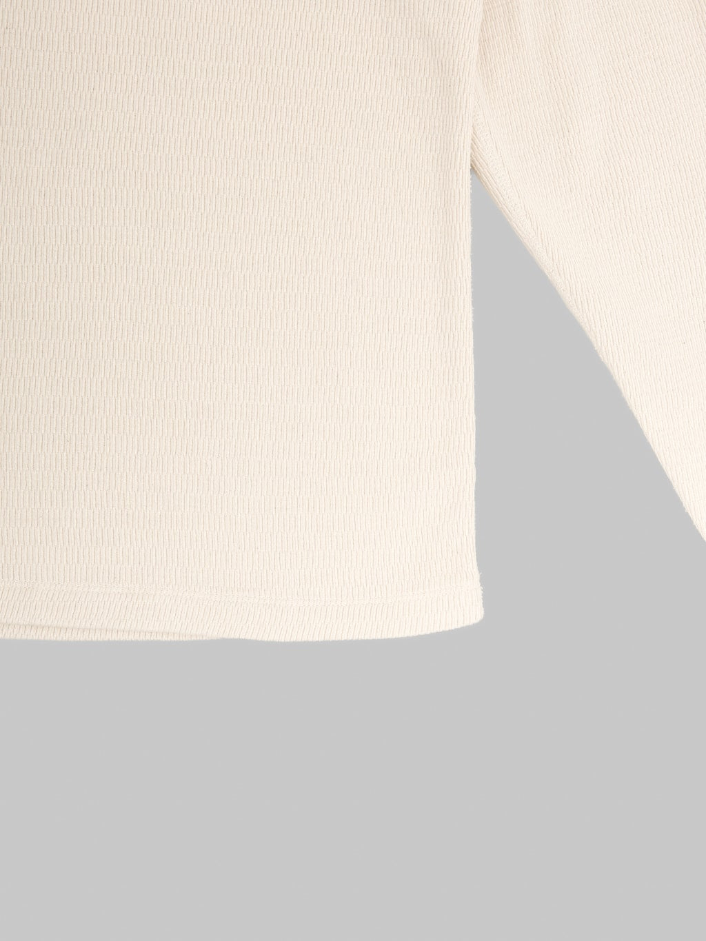 Loop & Weft Supima Long Honeycomb Knit Crewneck Thermal Vintage Ivory