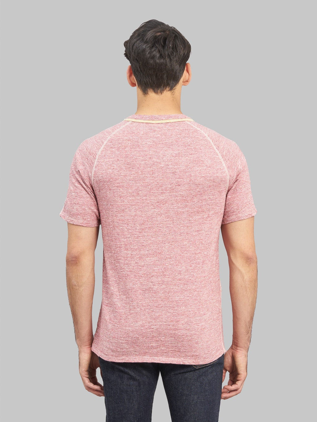 loop and weft double binder neck heather tshirt cherry back fit
