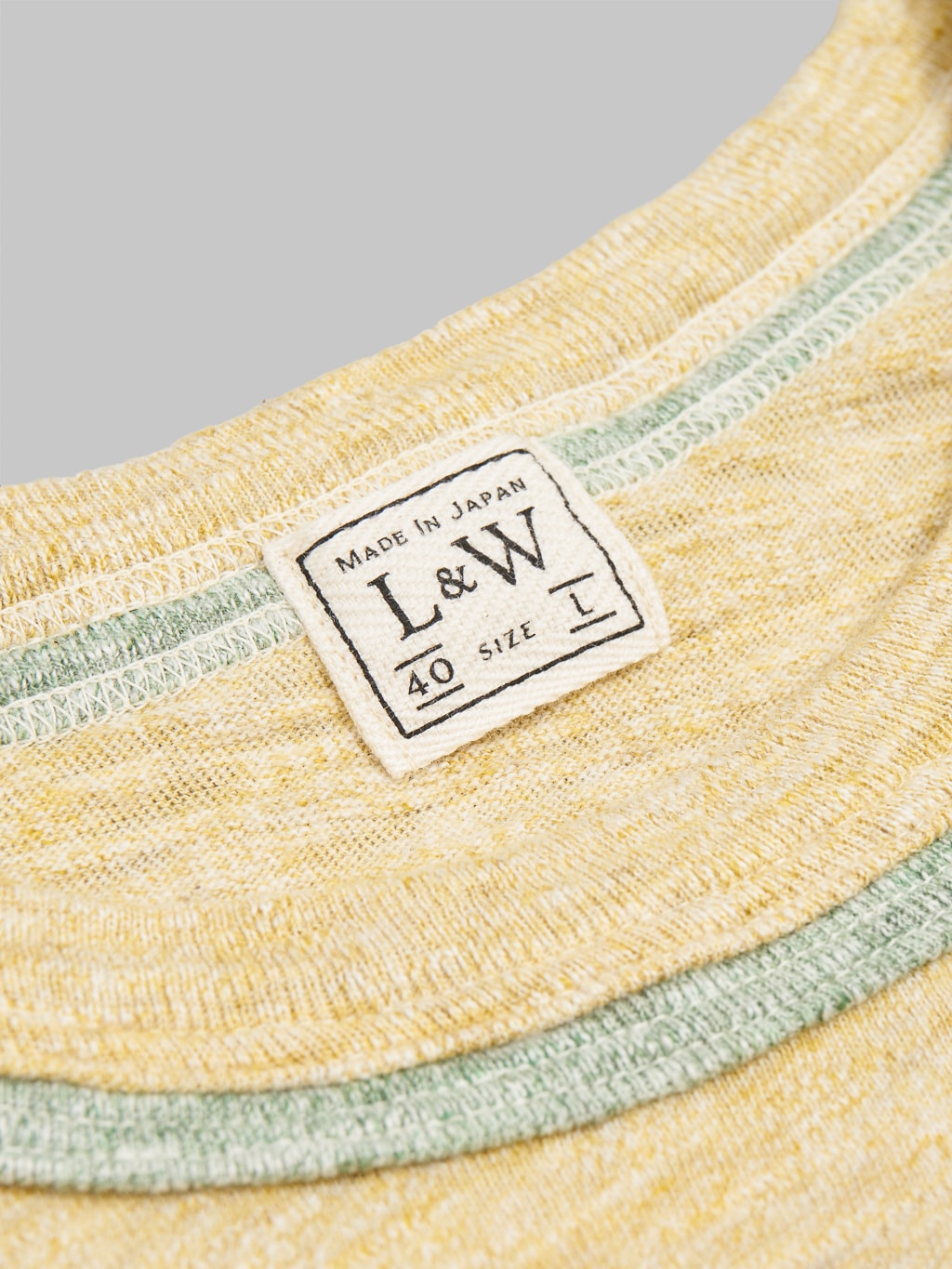 loop and weft double binder neck heather slub knit tshirt mustard label