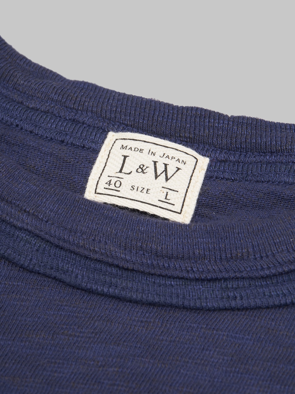 loop and weft double binder neck heather slub knit tshirt navy label