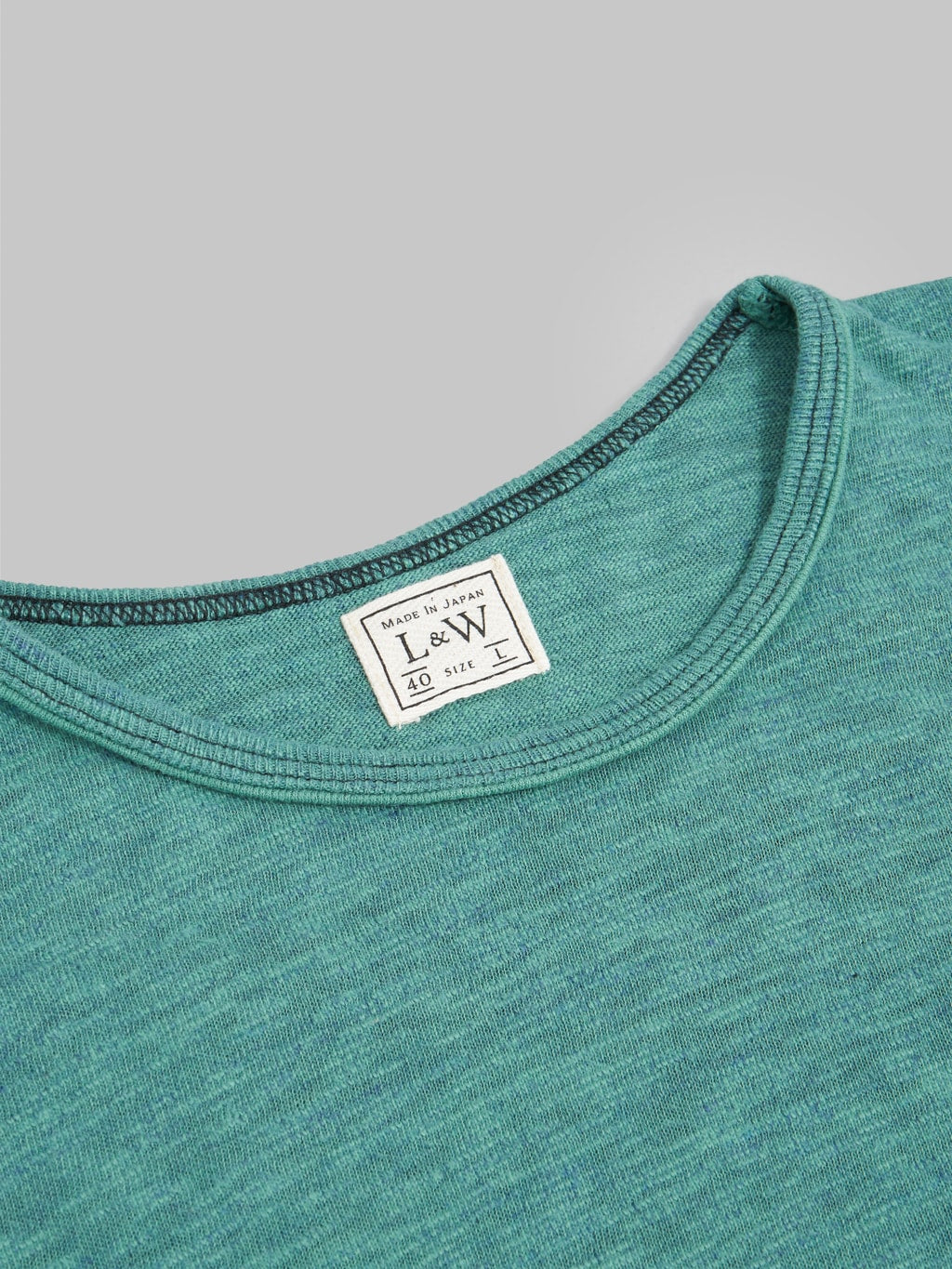 loop and weft super slub crewneck tshirt green interior tag