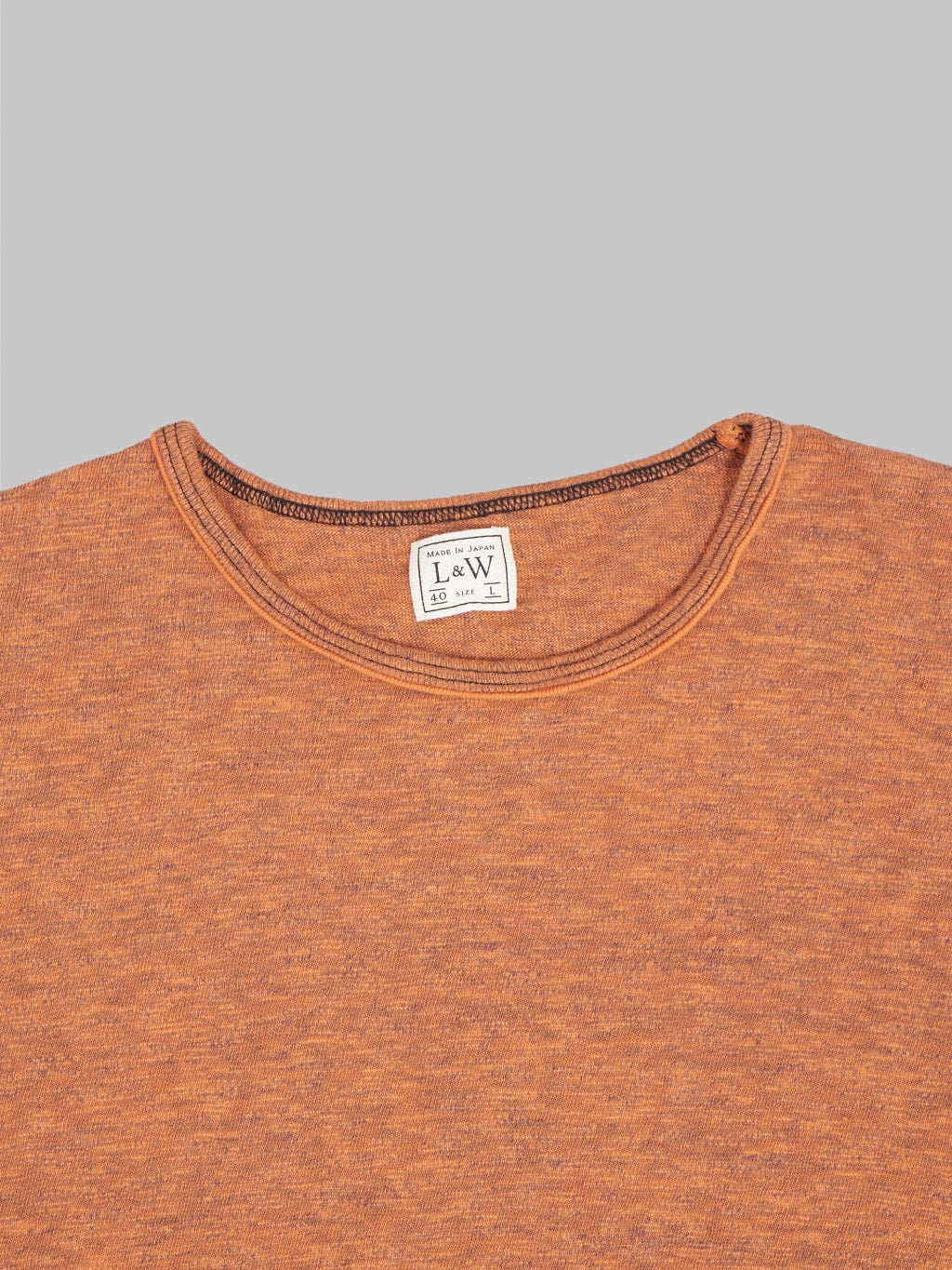 loop and weft super slub crewneck tshirt orange  collar