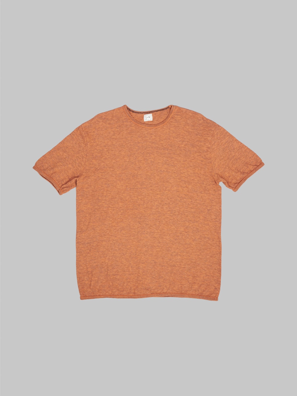 loop and weft super slub crewneck tshirt orange  front