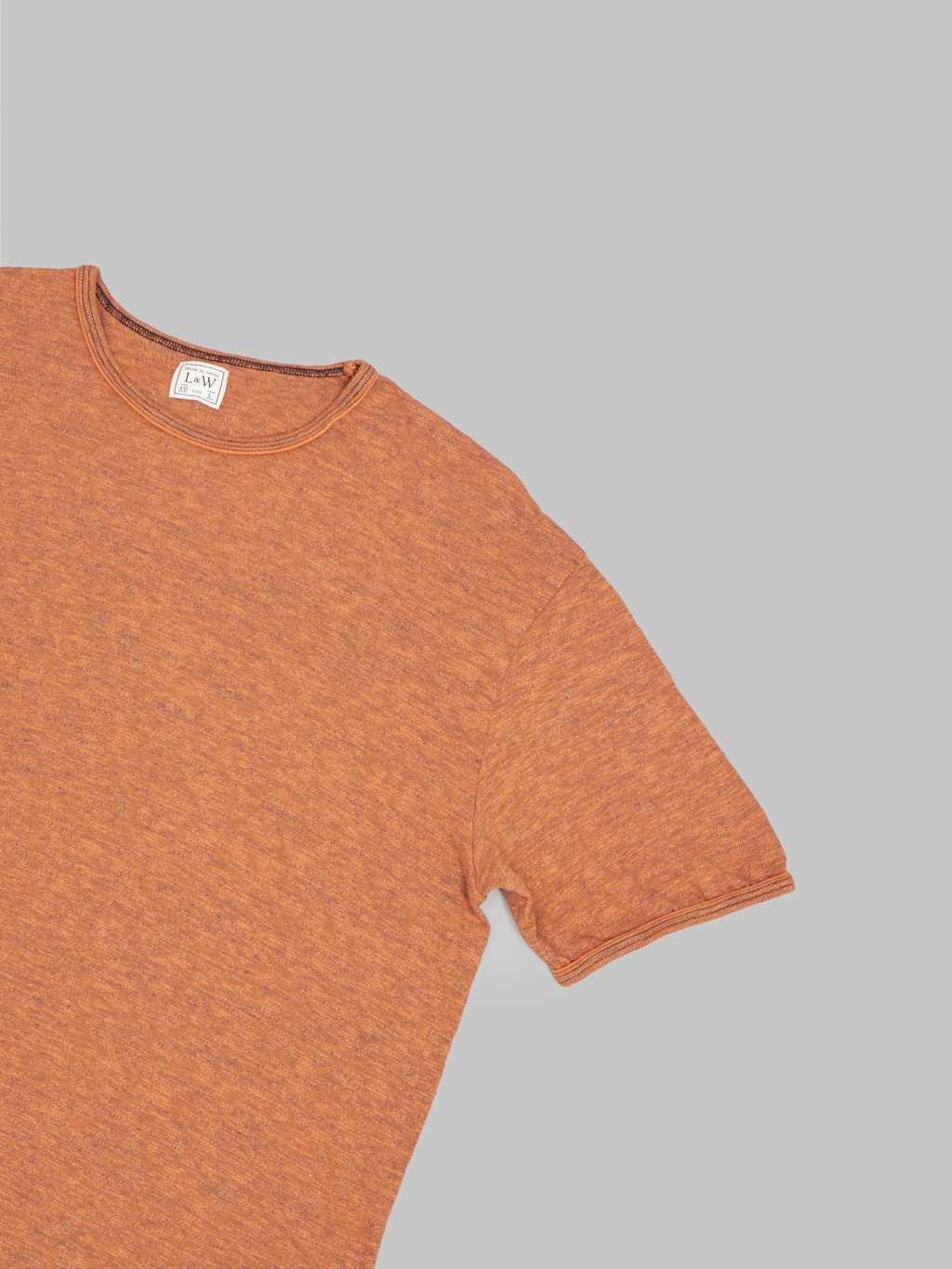 loop and weft super slub crewneck tshirt orange  sleeve