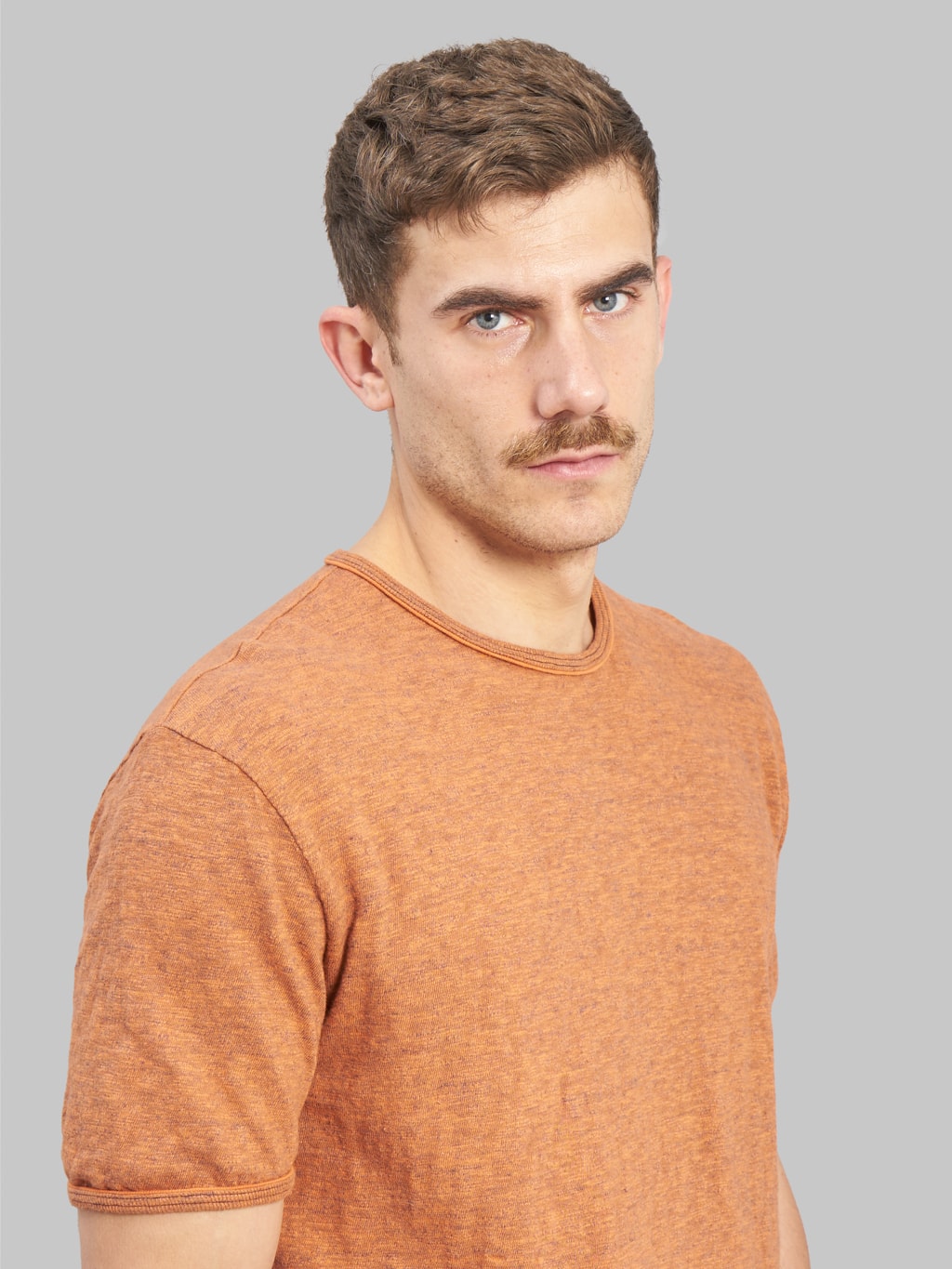 loop and weft super slub crewneck tshirt orange  chest