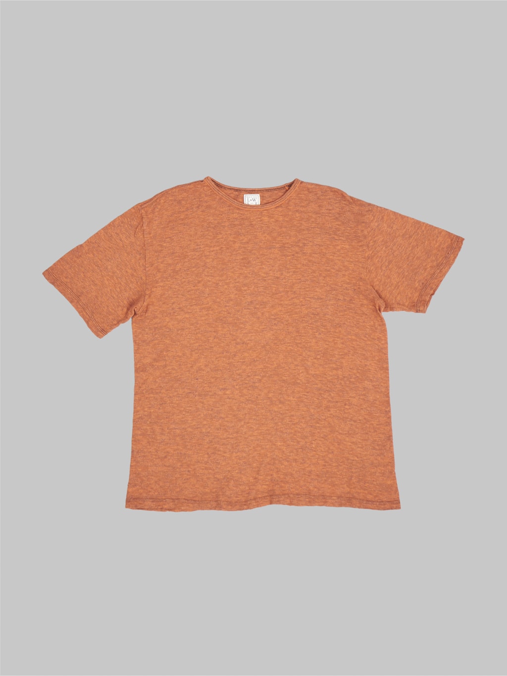 loop and weft super slub double binder crewneck tshirt orange front