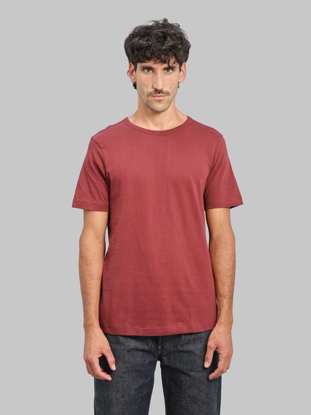 Merz b. Schwanen 1950s 4.6oz Loopwheeled Classic Fit T-Shirt Burgundy