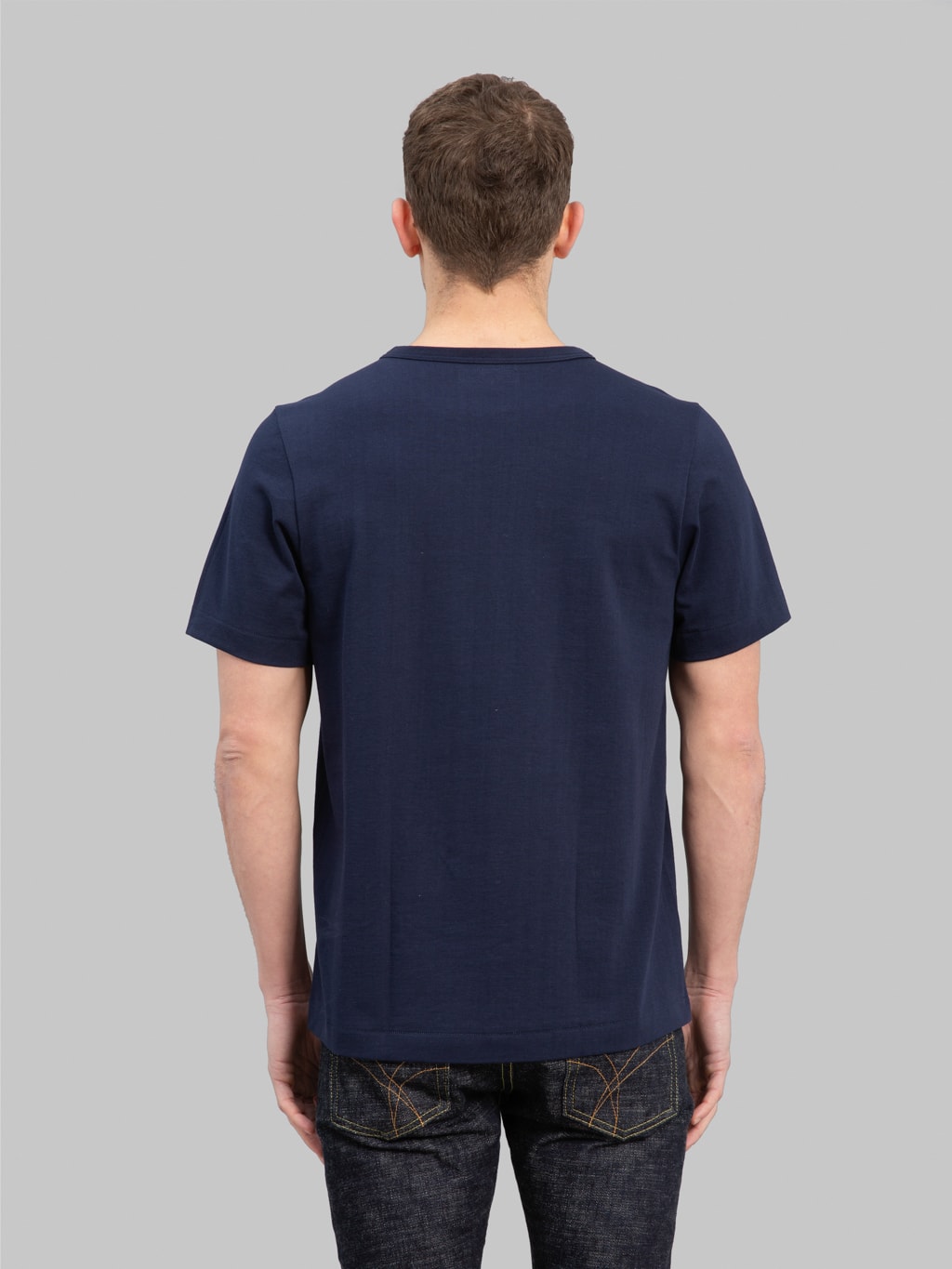 Merz b. Schwanen 214 2-Thread Heavyweight 7.2oz Crewneck Loopwheeled Relaxed Fit T-Shirt Ink Blue