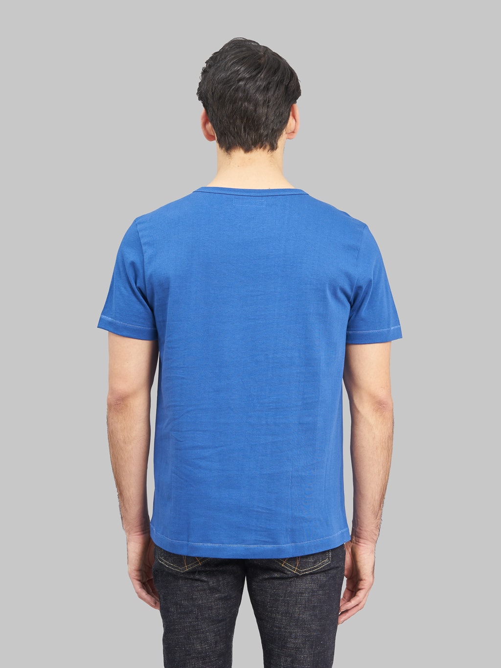 merz b schwanen 215 heavyweight loopwheeled tshirt vintage blue back fit