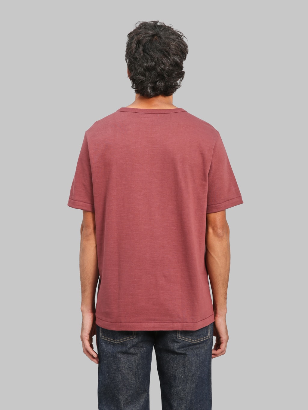 Merz b. Schwanen 2S14 Super Heavyweight 13.4oz Crewneck Loopwheeled Relaxed Fit  T-Shirt Burgundy