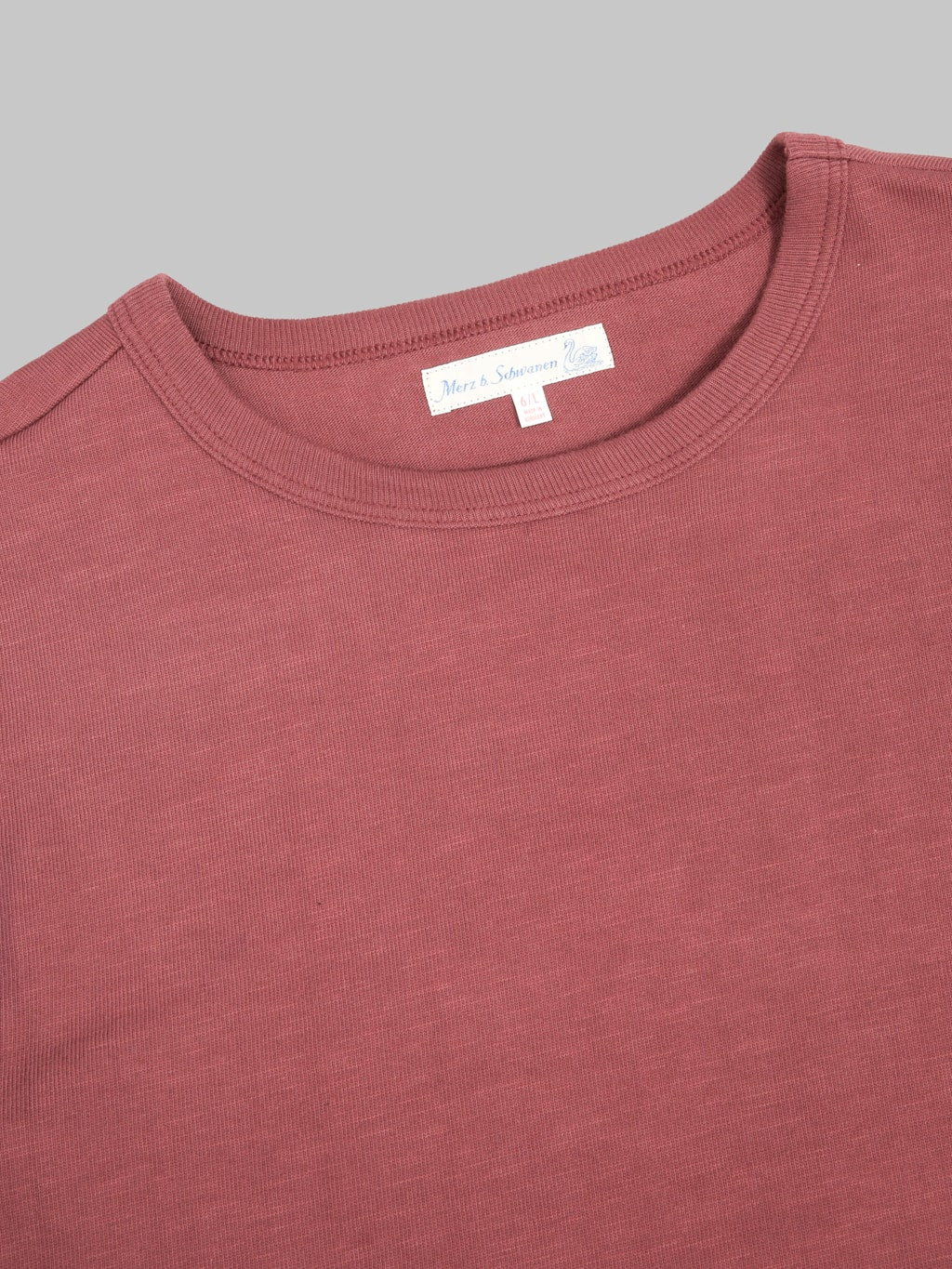 Merz b. Schwanen 2S14 Super Heavyweight 13.4oz Crewneck Loopwheeled Relaxed Fit  T-Shirt Burgundy