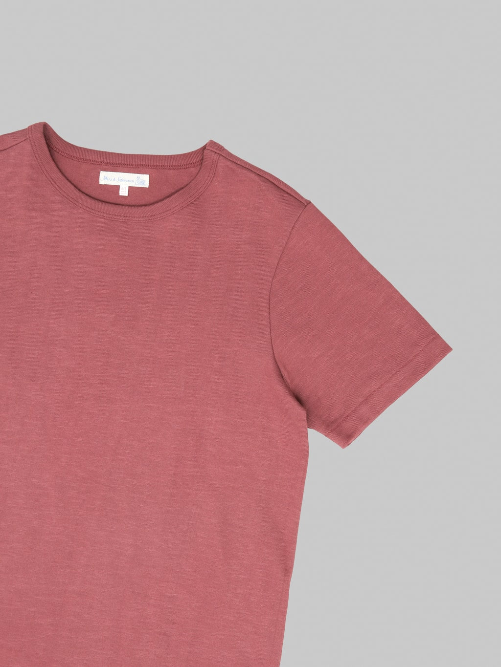 Merz b. Schwanen 2S14 Super Heavyweight 13.4oz Crewneck Loopwheeled Relaxed Fit  T-Shirt Burgundy