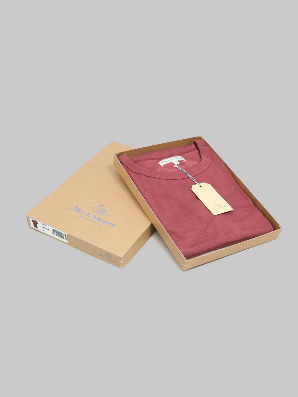 Merz b. Schwanen 2S14 Super Heavyweight 13.4oz Crewneck Loopwheeled Relaxed Fit  T-Shirt Burgundy