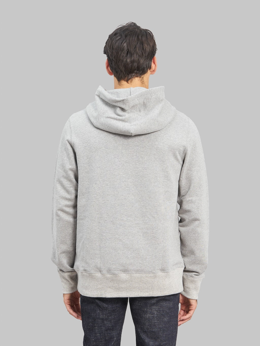 Merz b schwanen loopwheeled hoodie grey model back fit