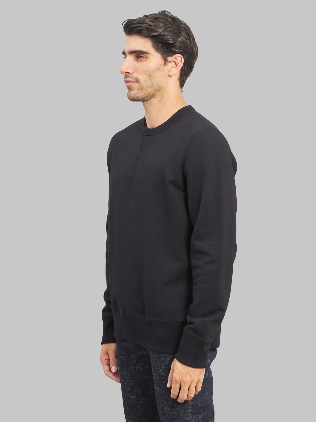 Merz b schwanen loopwheeled sweatshirt heavy black model side fit
