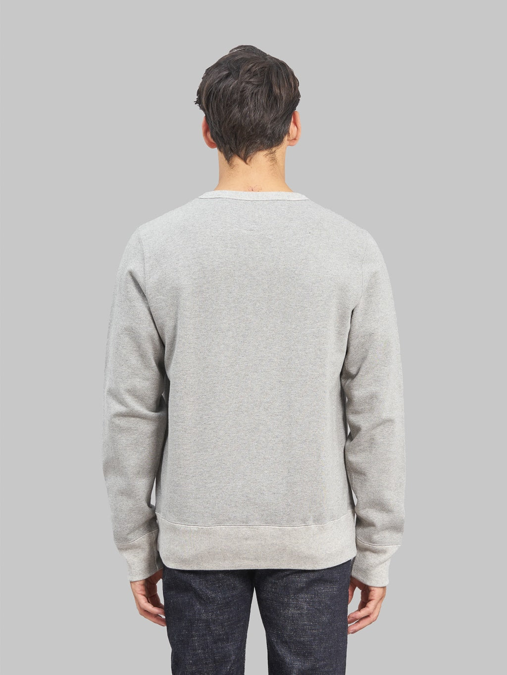 Merz b schwanen loopwheeled sweatshirt heavy grey model back fit