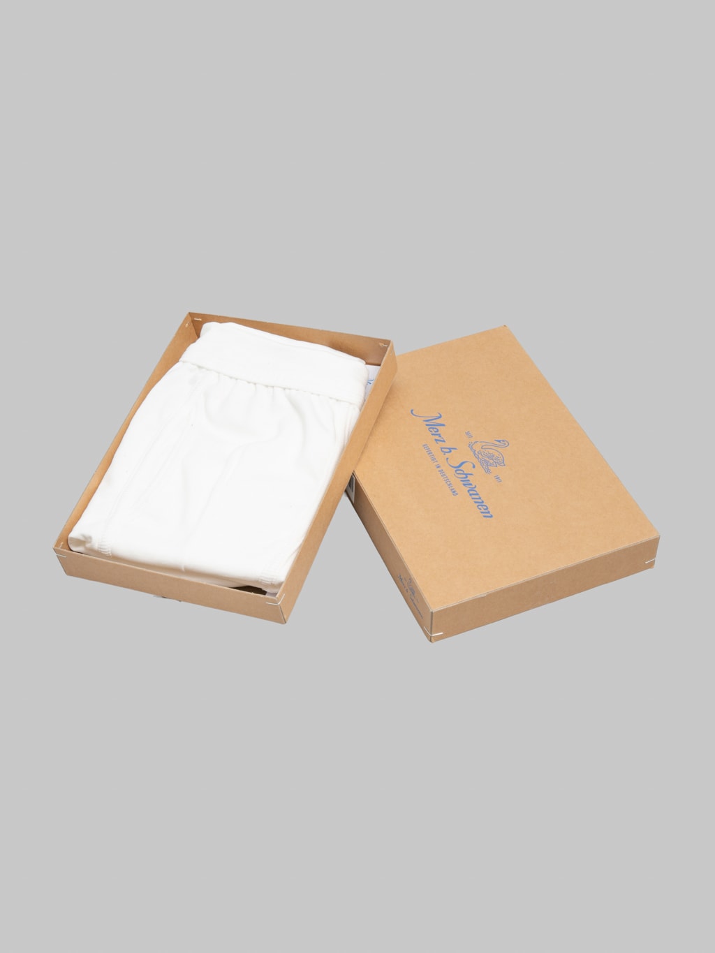 Merz b.  Schwanen 254 2-Thread 8.6oz Loopwheeled Boxer Brief White