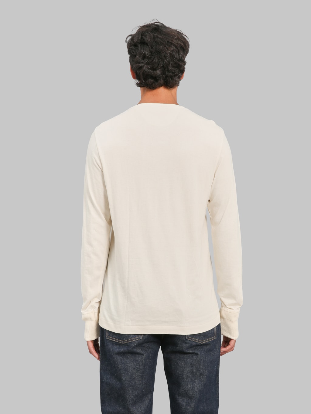 Merz b. Schwanen 102 Maco-Imit 4.6oz Long Sleeve Loopwheeled Henley T-Shirt Nature