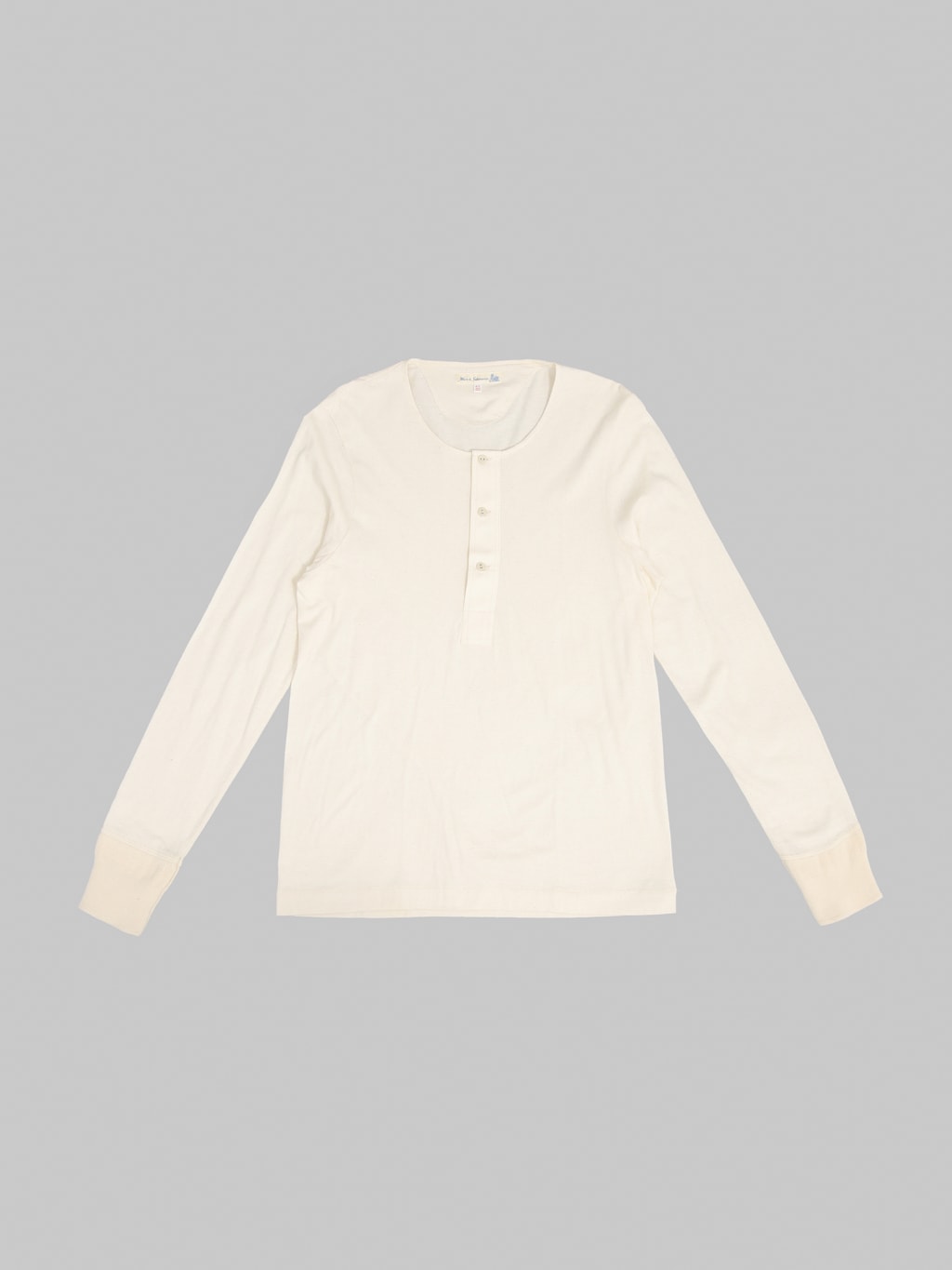 Merz b. Schwanen 102 Maco-Imit 4.6oz Long Sleeve Loopwheeled Henley T-Shirt Nature
