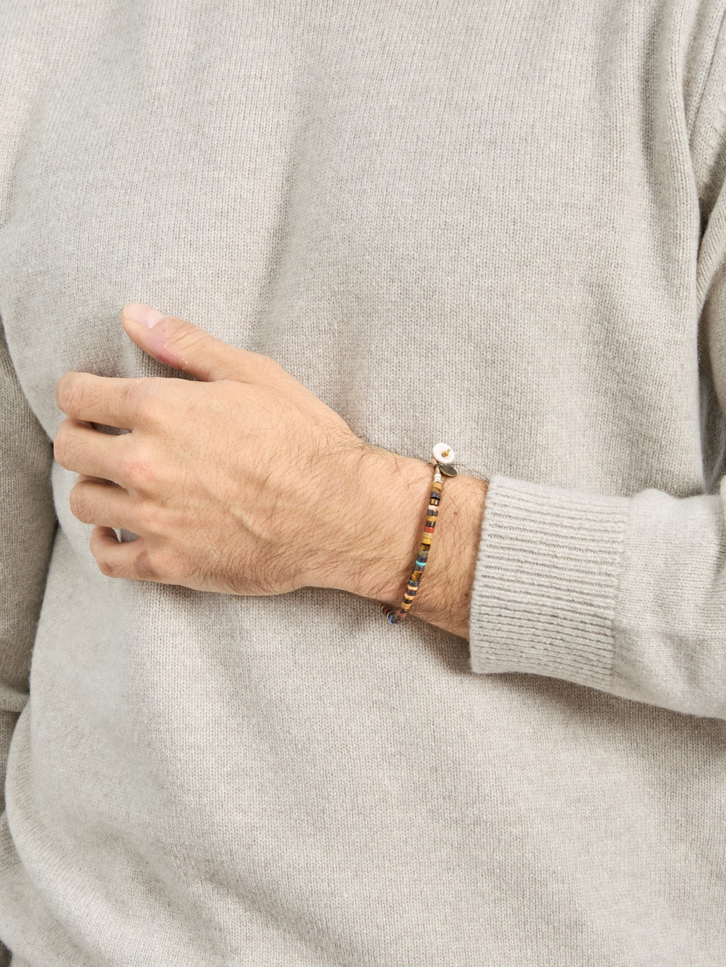 Mikia Heishi Beads Bracelet Brown Multi