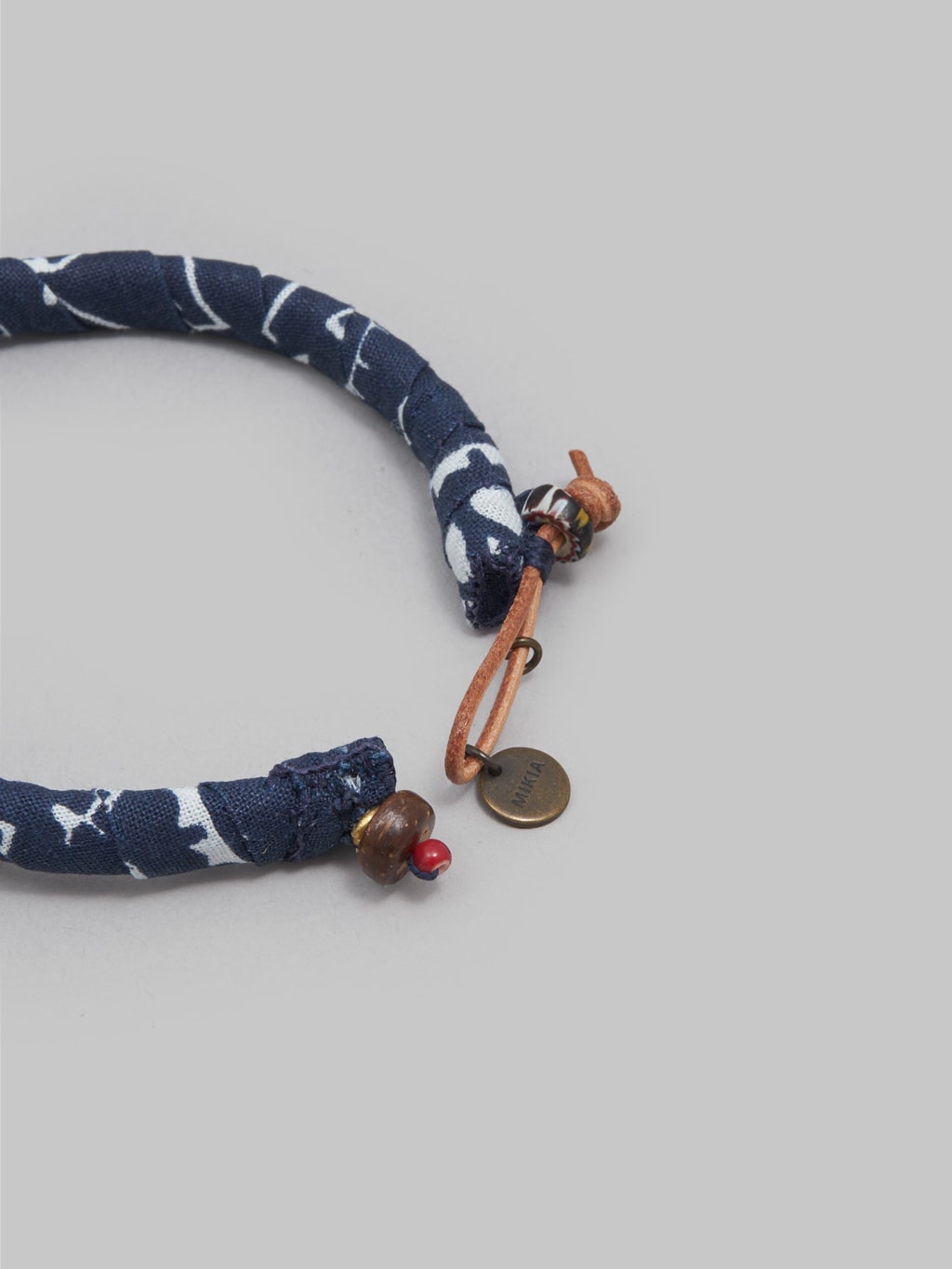 mikia bandana bracelet navy leather cord