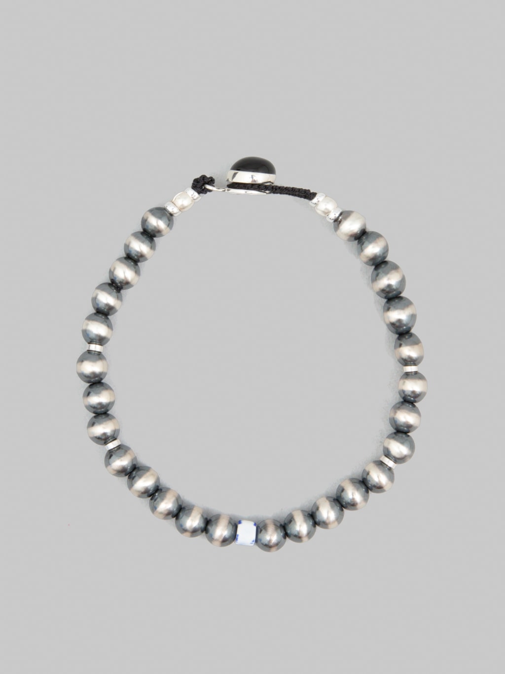 Mikia Navajo Pearl 5mm Silver Bracelet Onyx x Desert